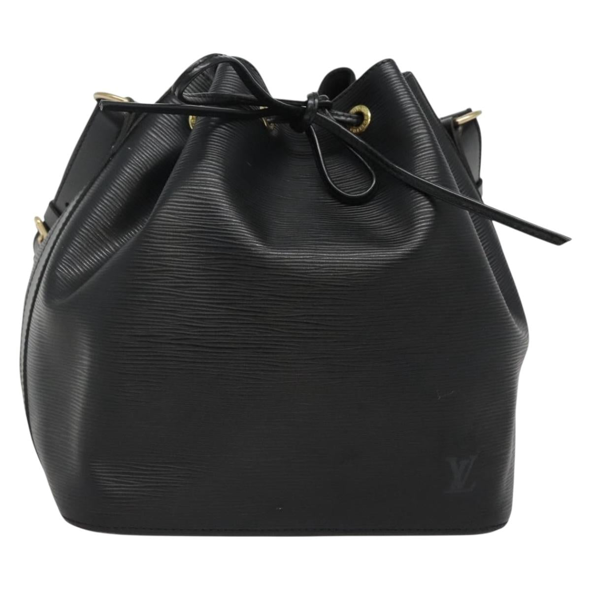 Louis Vuitton Petit Noé, Black, Leather, shoulder
