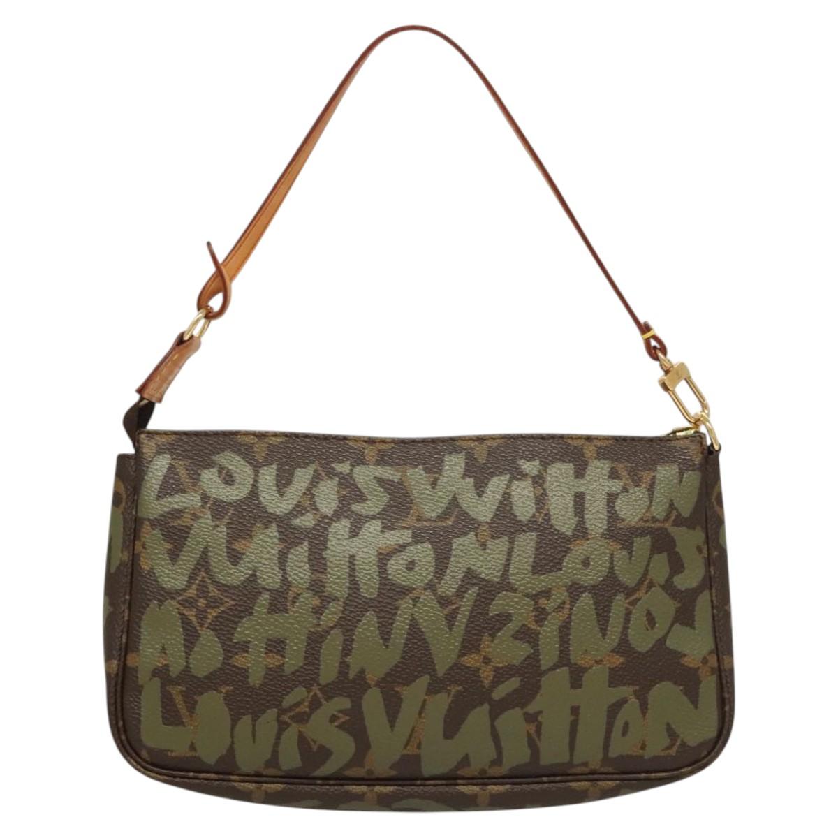 Louis Vuitton Pochette Accessoire, Khaki, Canvas, clutch