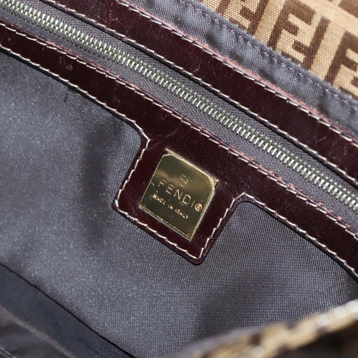 Fendi Baguette, Brown, Canvas, shoulder
