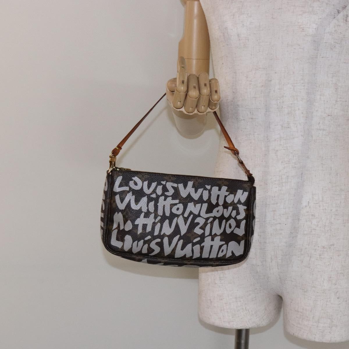 Louis Vuitton Pochette Accessoire, Brown, Canvas, clutch