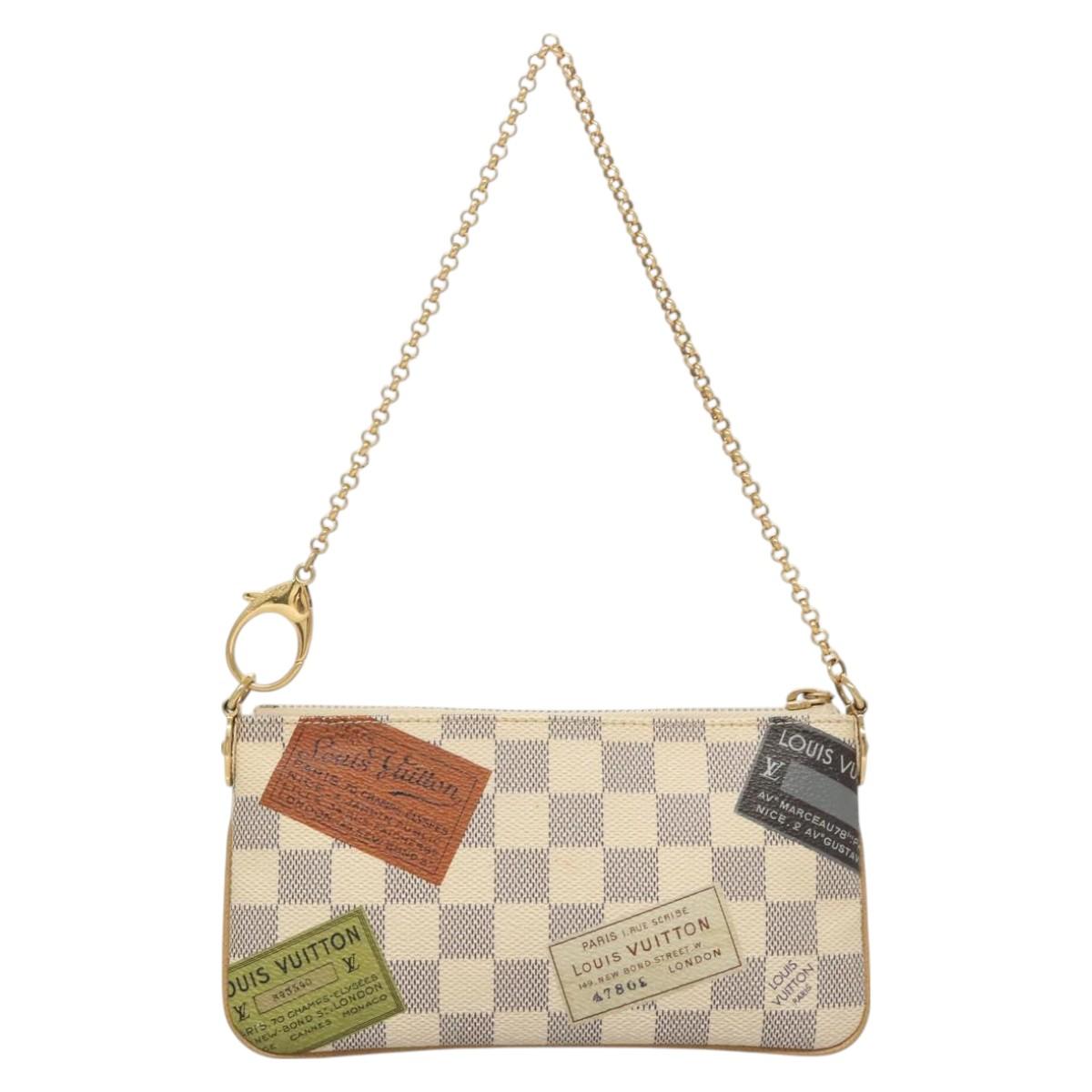 Louis Vuitton Pochette Accessoire, White, Canvas, clutch