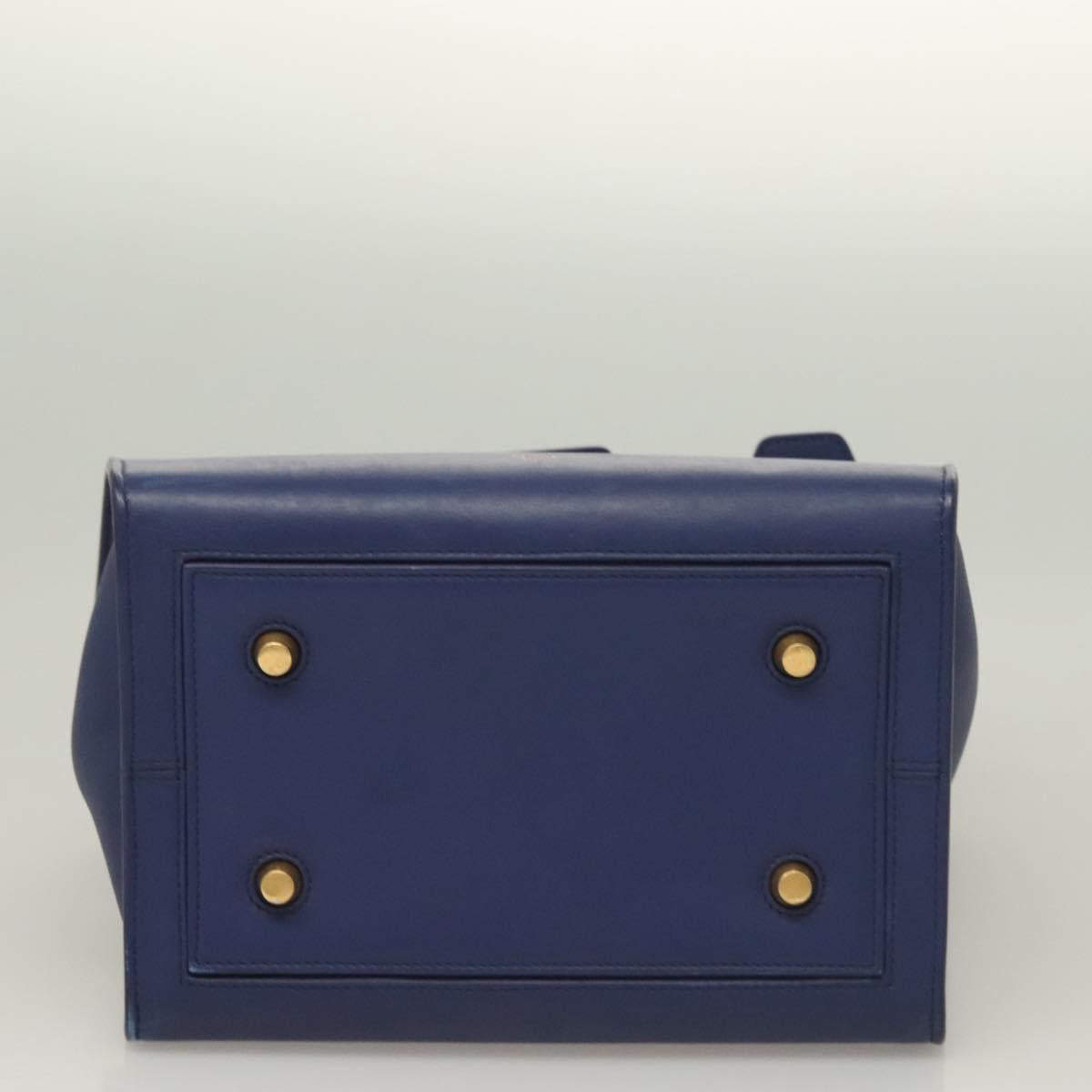 Céline Tie, Navy, Leather, handbag