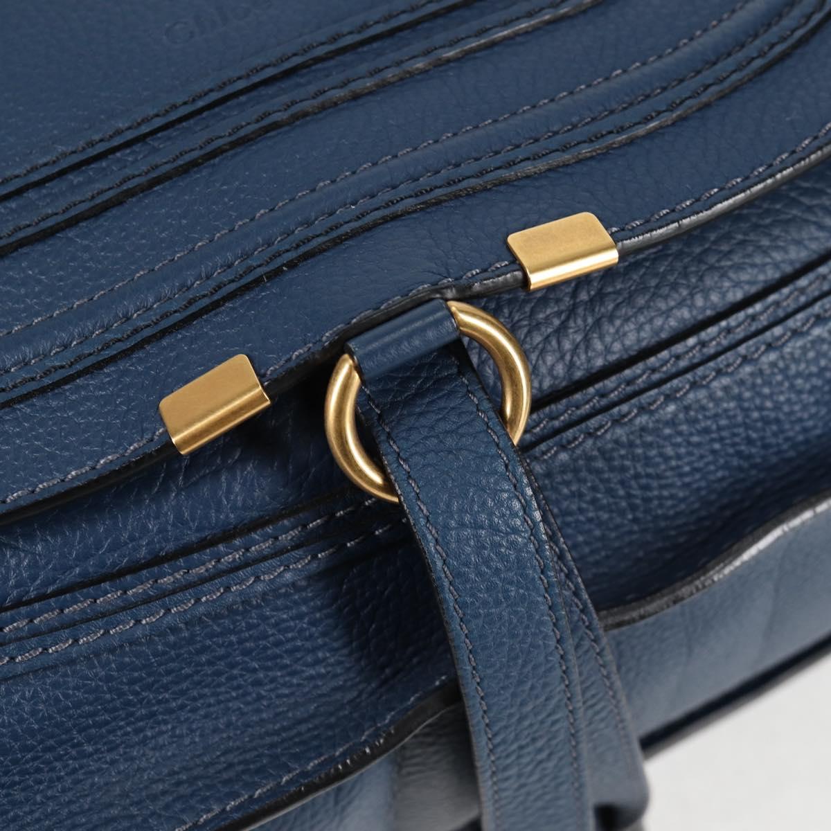 Chloé Marcie, Navy, Leather, handbag