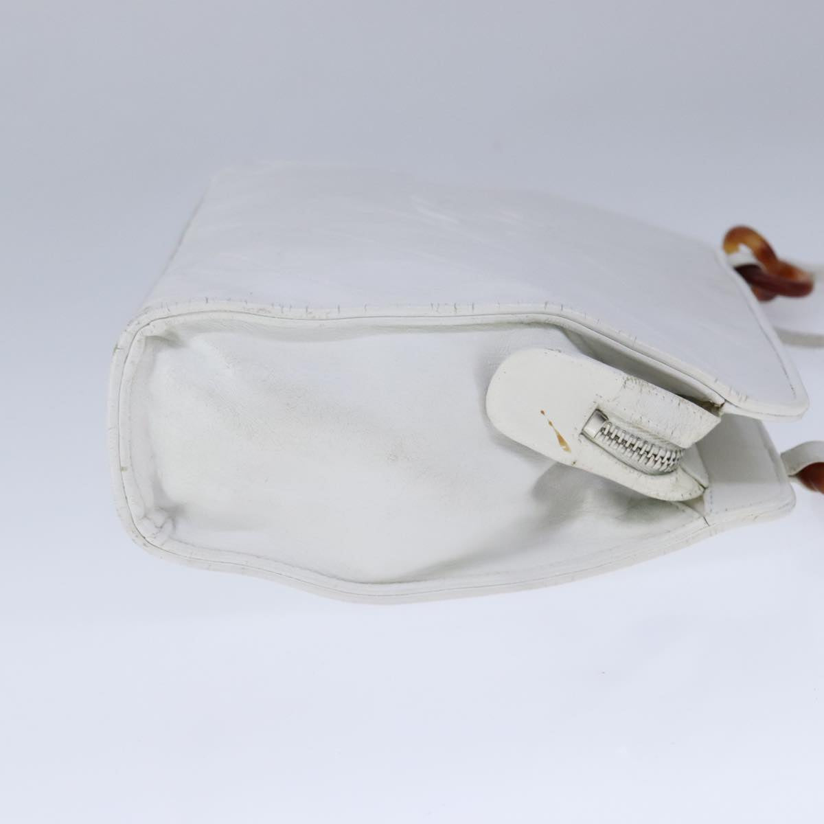 Chanel Cc, White, Leather, shoulder
