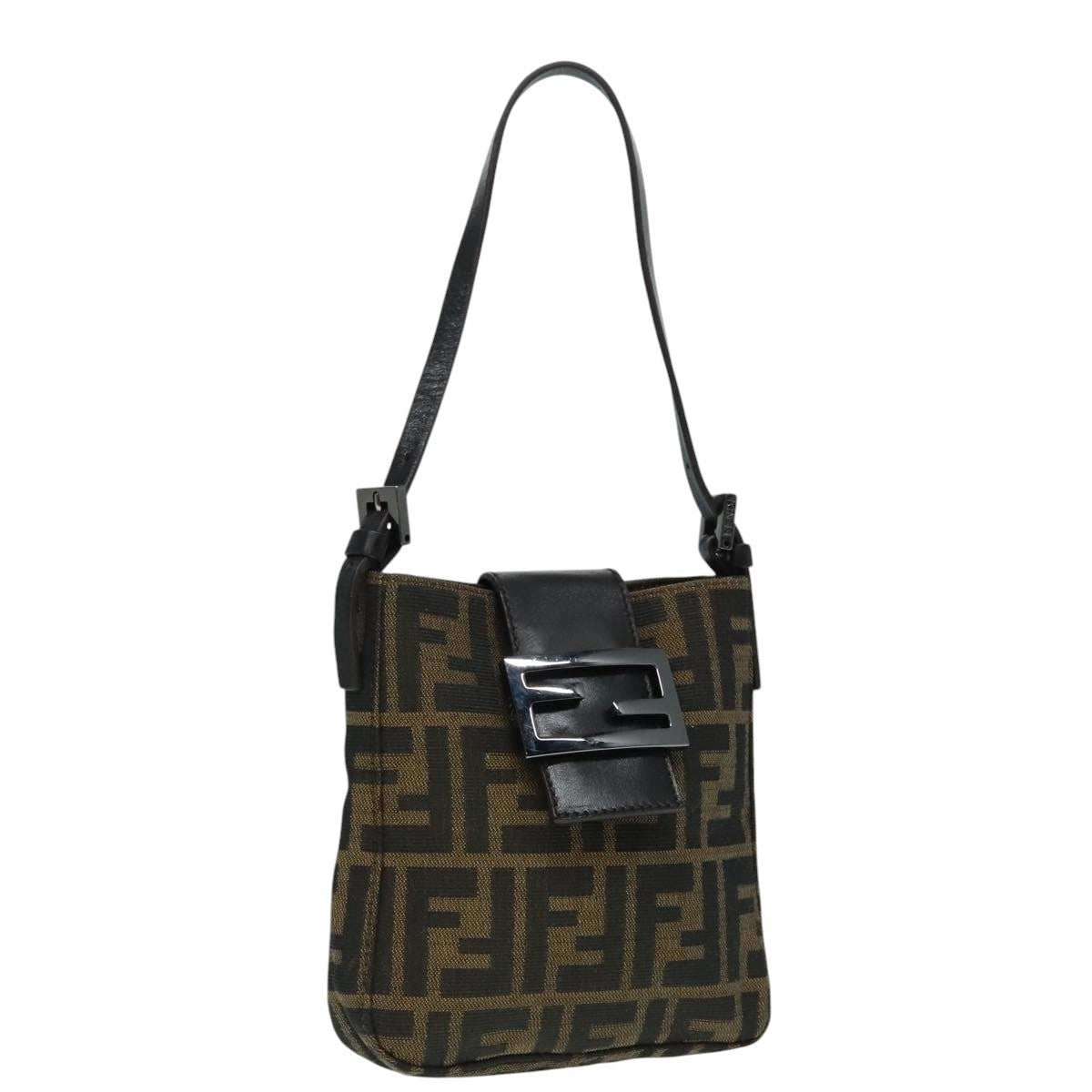 Fendi Mamma Baguette, Brown, Canvas, shoulder