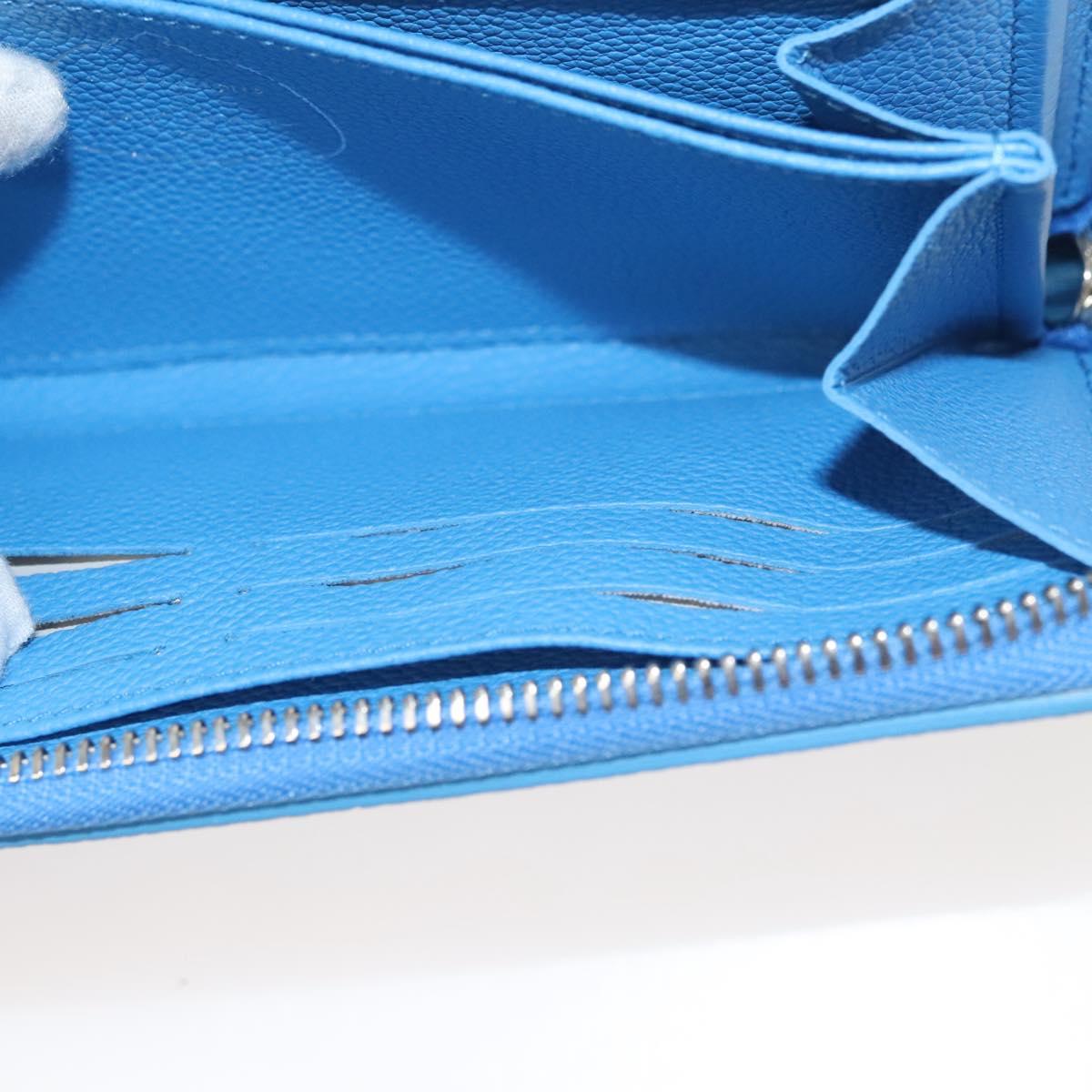 Louis Vuitton Portefeuille zippy, Blue, Leather, wallet