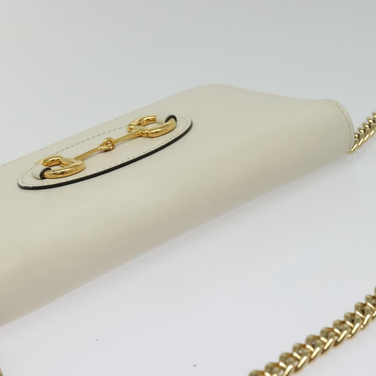 Gucci Horsebit, White, Leather, clutch