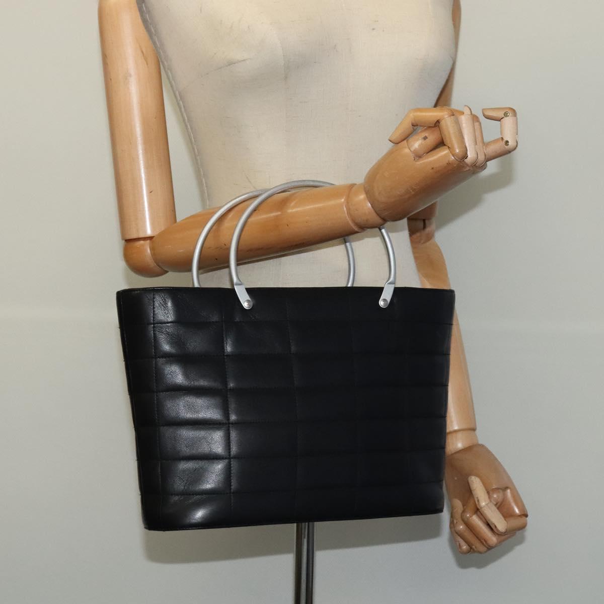 Chanel Chocolate bar, Black, Leather, handbag
