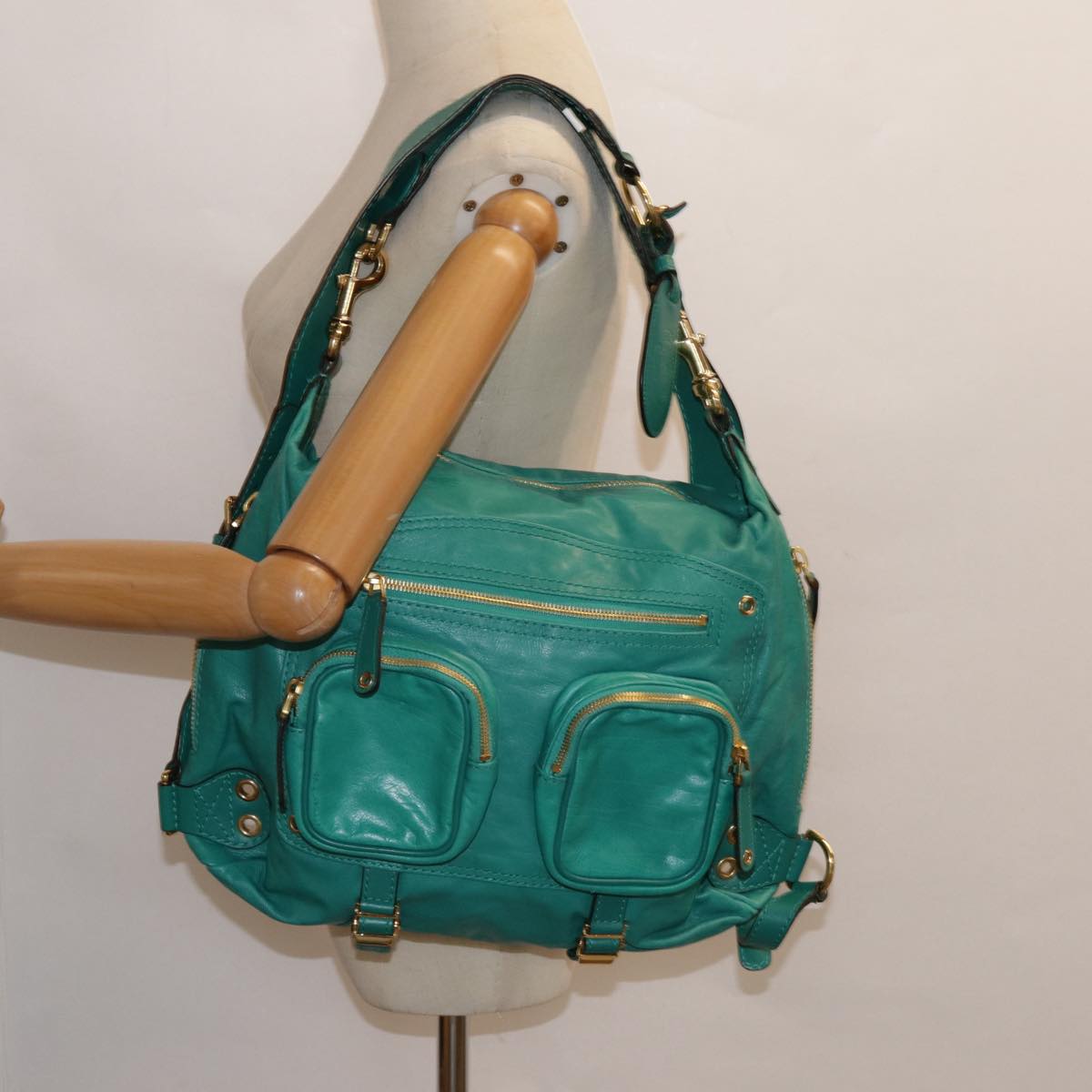 Gucci, Green, Leather, backpack