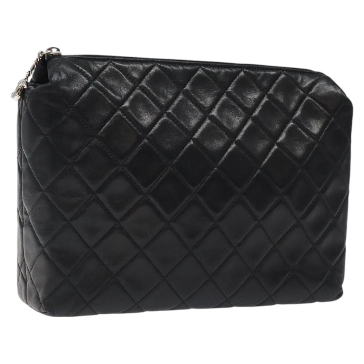 Chanel Timeless, Black, Leather, clutch