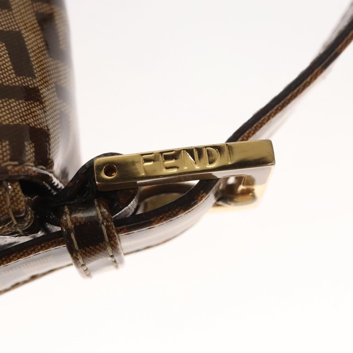 Fendi Baguette, Brown, Canvas, shoulder