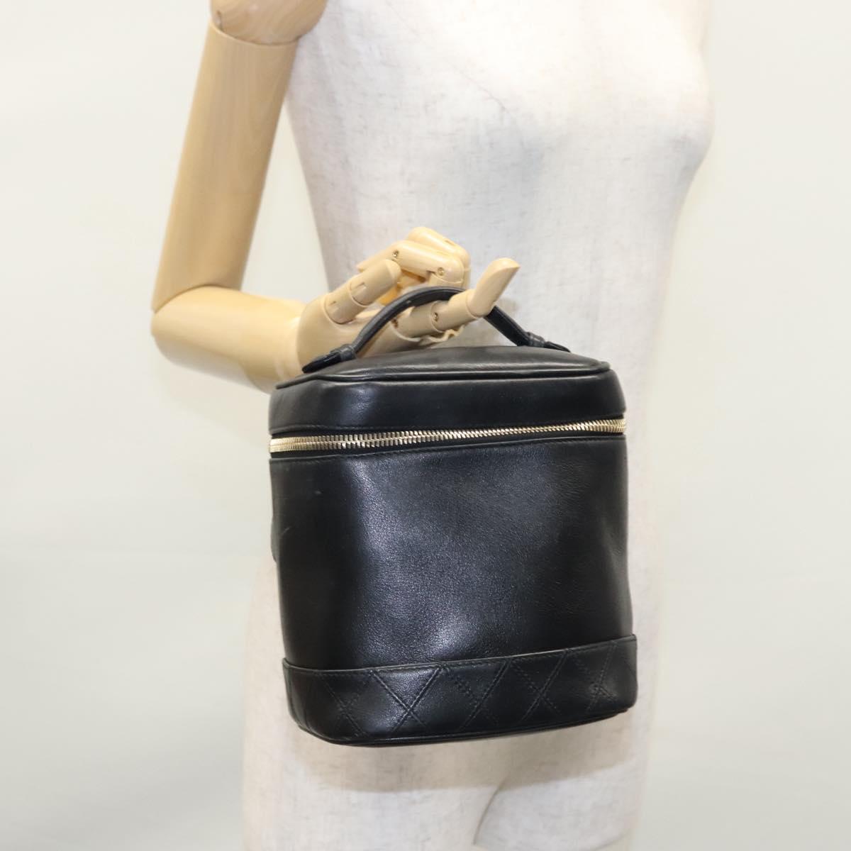 Chanel Vanity, Black, Leather, clutch