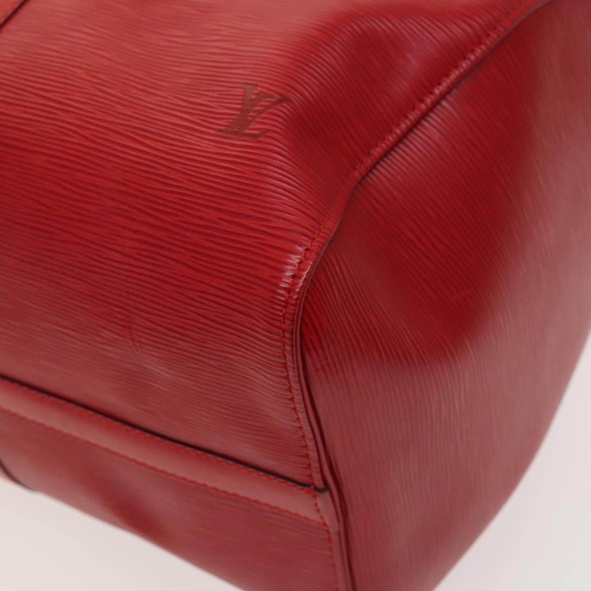 Louis Vuitton Keepall 45, Red, Leather, travel