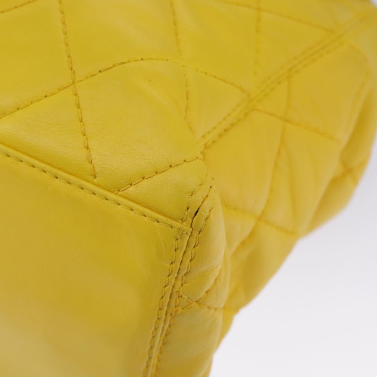 Chanel Cabas, Yellow, Leather, handbag
