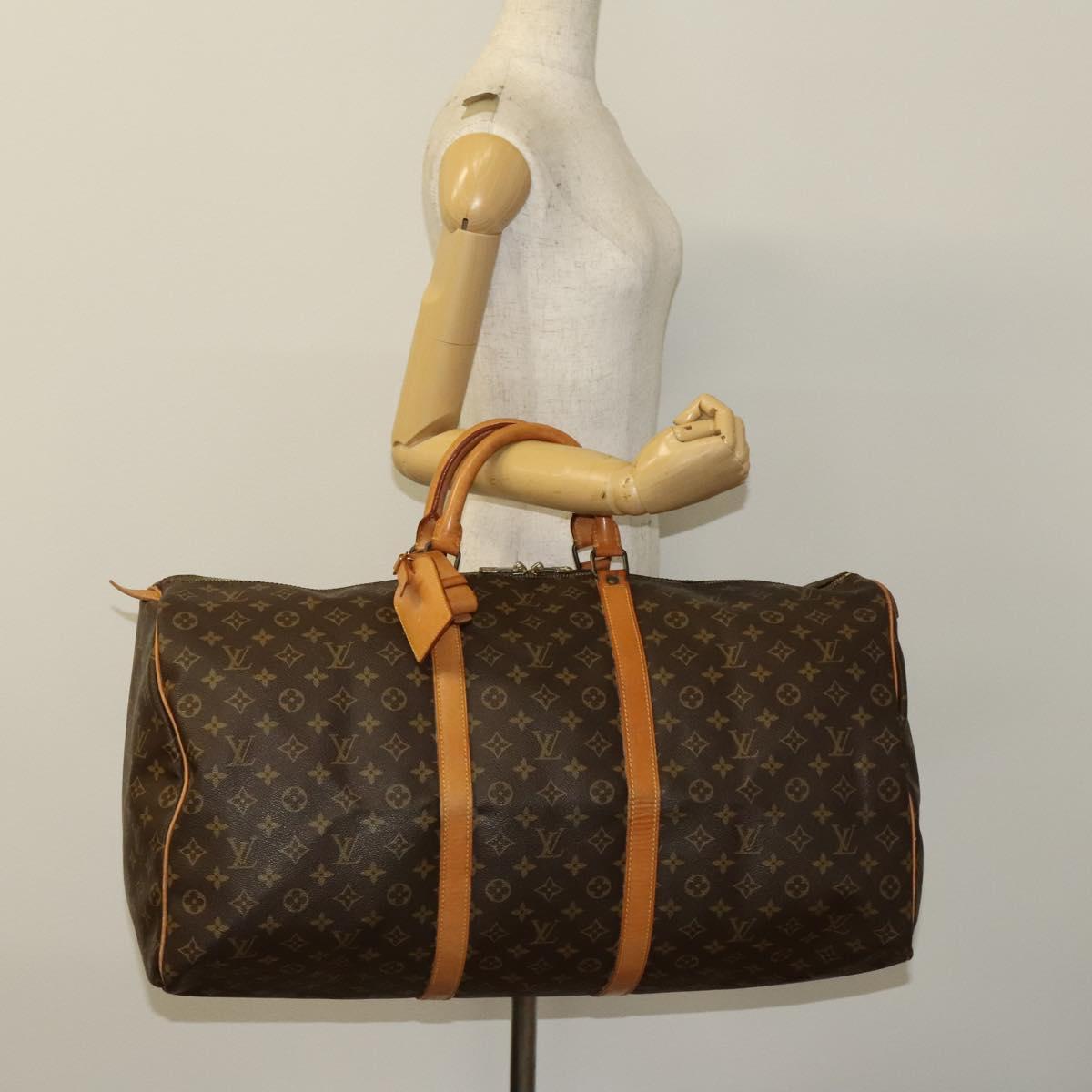Louis Vuitton Keepall 60, Brown, Canvas, travel