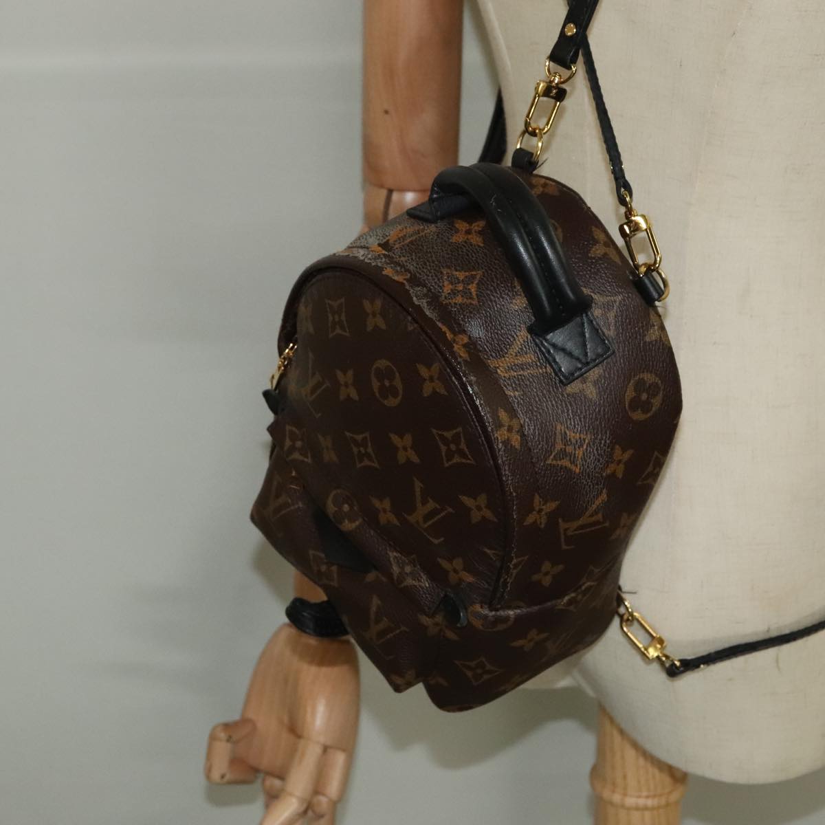 Louis Vuitton Palm Springs mini, Brown, Canvas, backpack