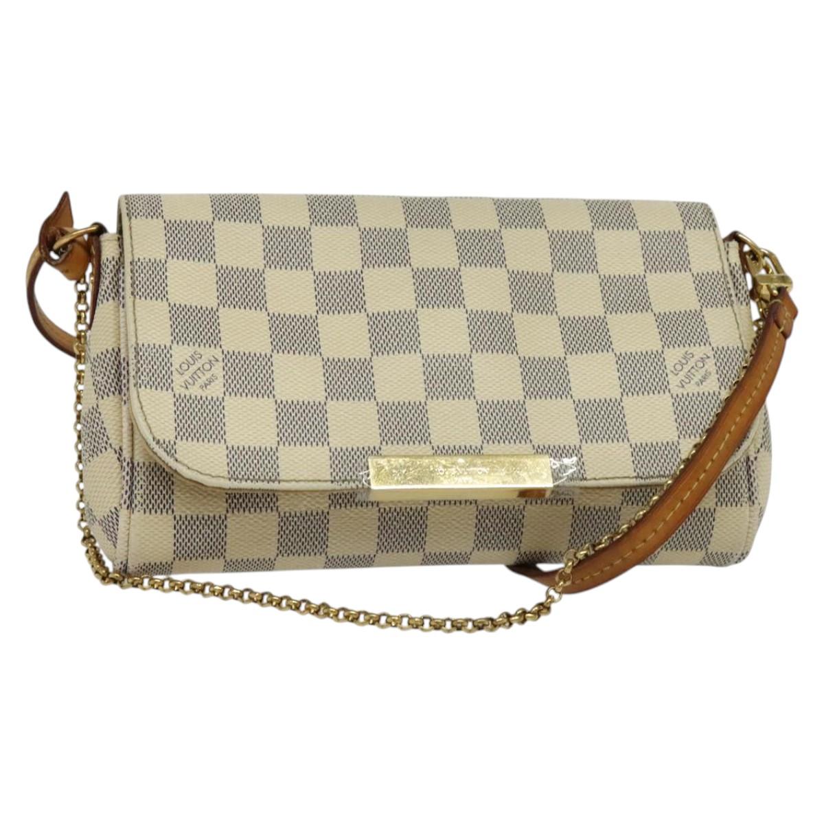 Louis Vuitton Favorite, White, Canvas, shoulder
