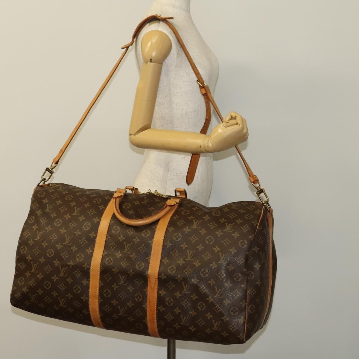 Louis Vuitton Keepall Bandoulière 60, Brown, Canvas, travel