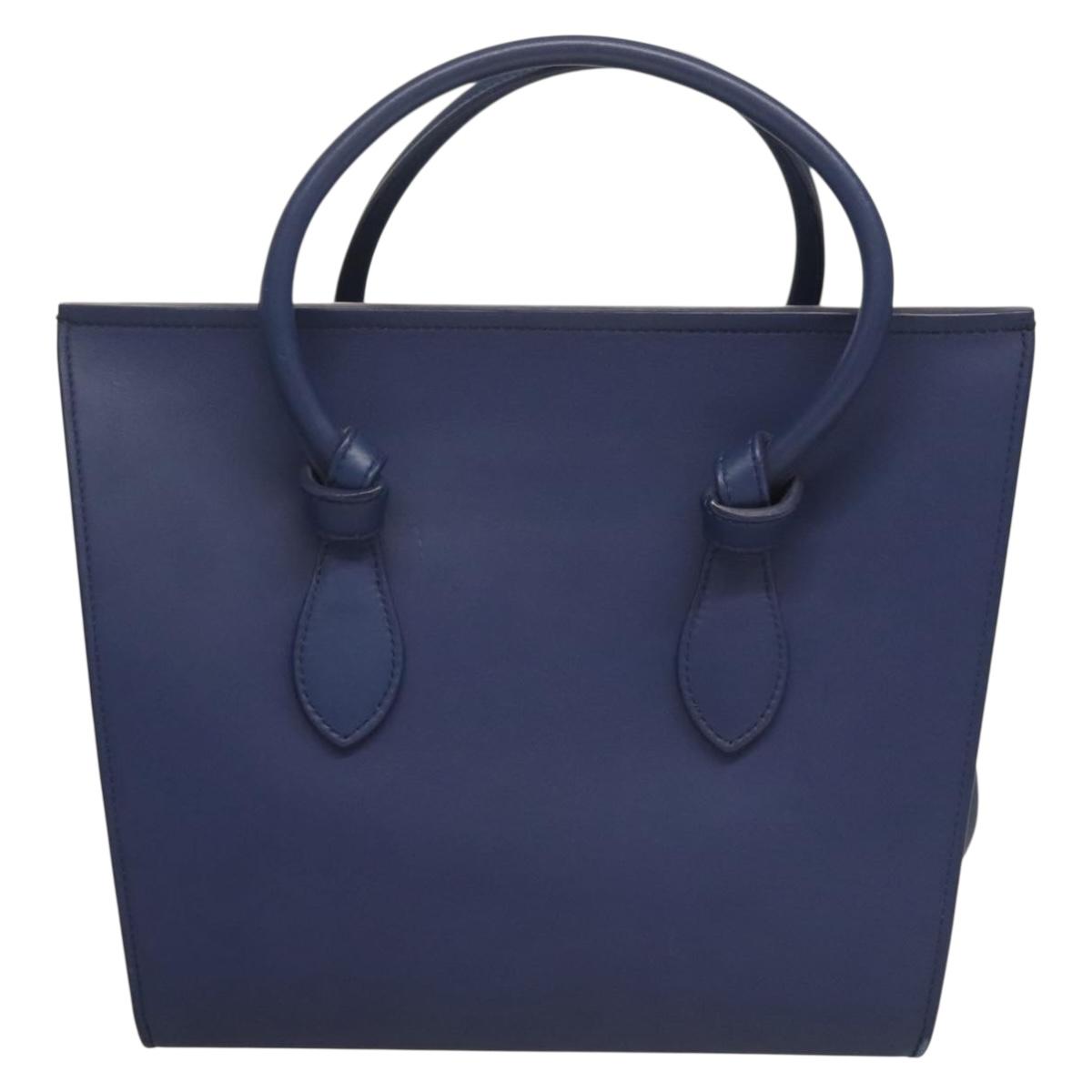 Céline Tie, Navy, Leather, handbag