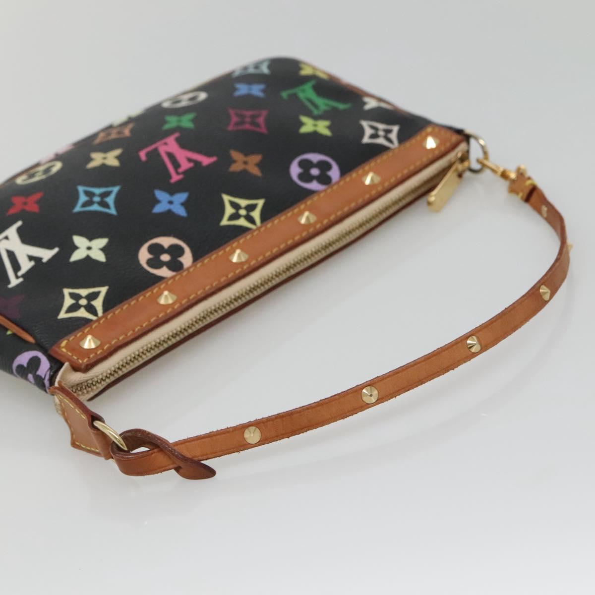 Louis Vuitton Pochette Accessoire, Black, Canvas, clutch