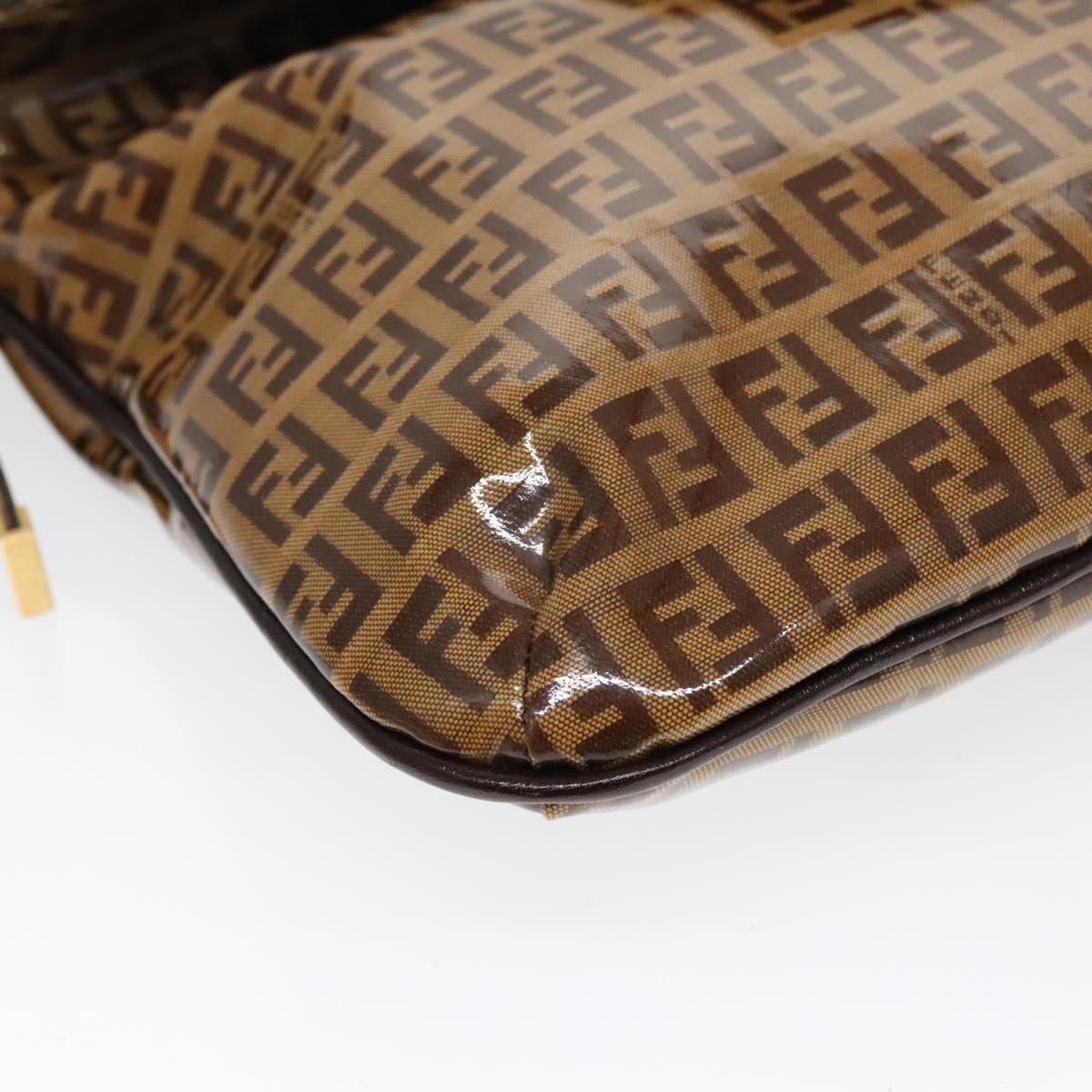 Fendi Baguette, Brown, Canvas, shoulder