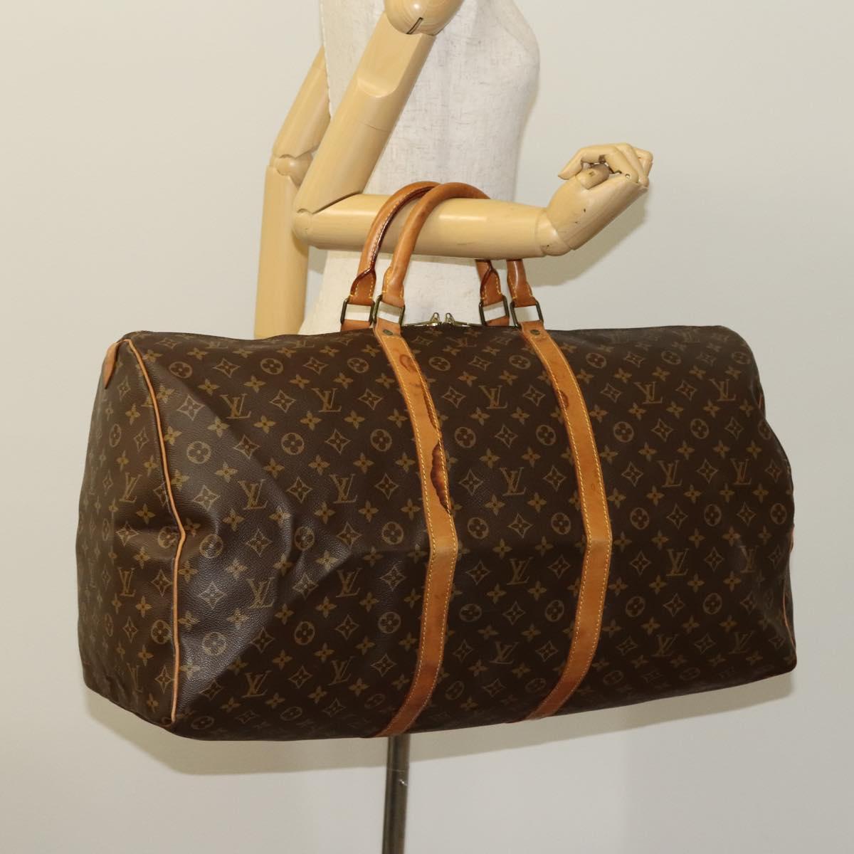 Louis Vuitton Keepall 60, Brown, Canvas, travel