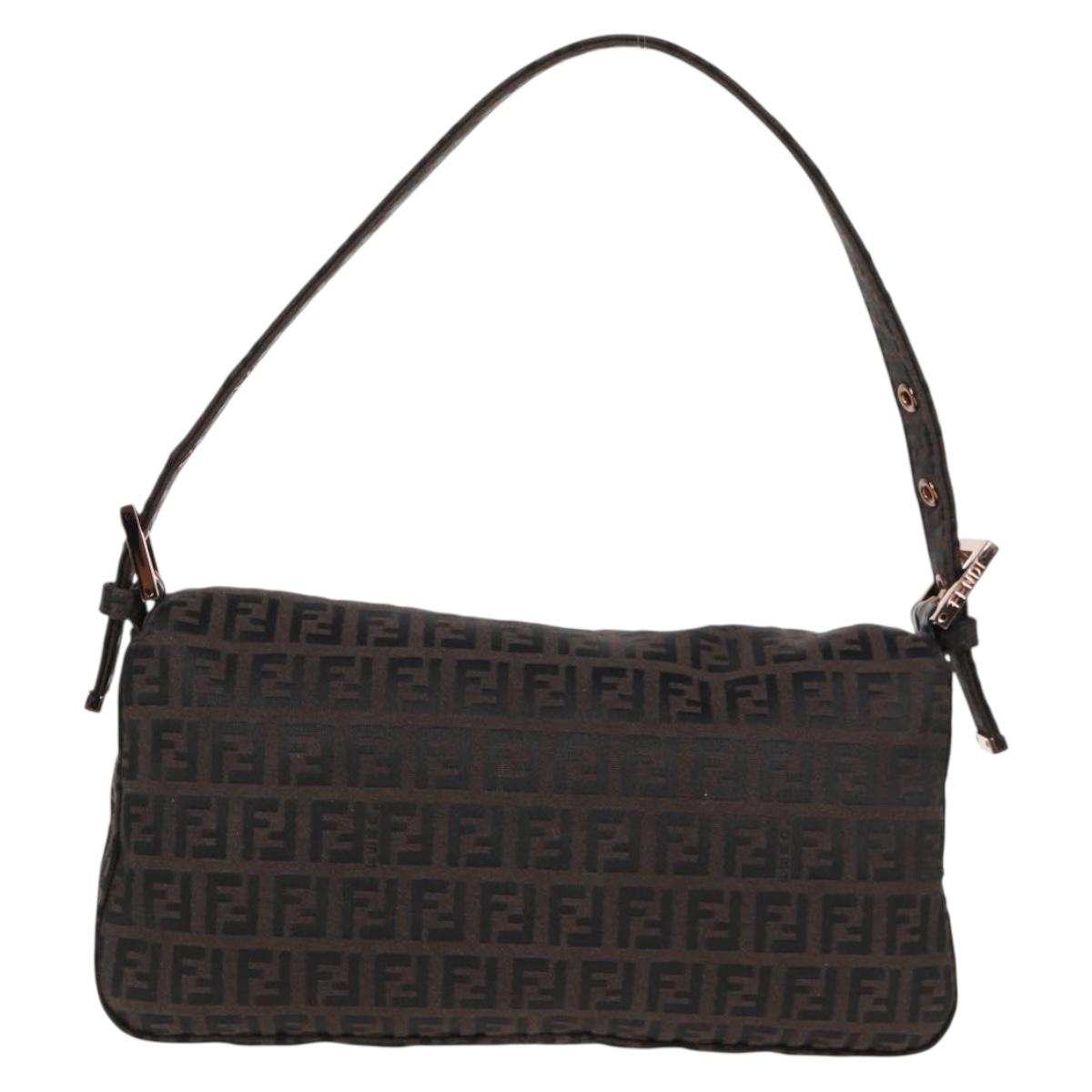 Fendi Baguette, Brown, Canvas, shoulder
