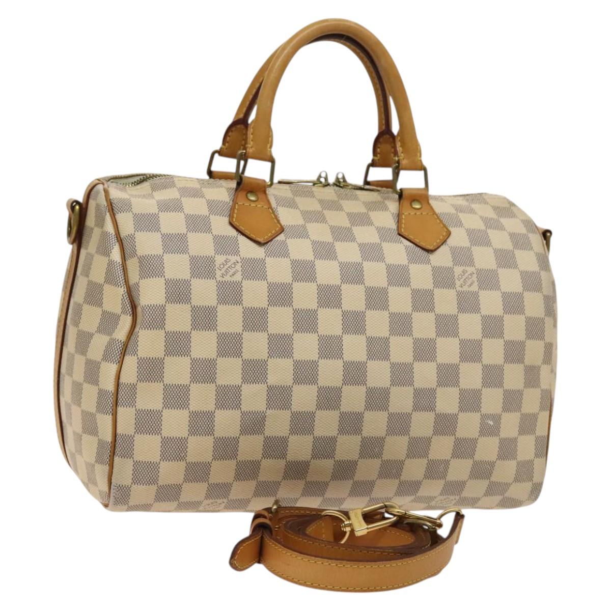 Louis Vuitton Speedy Bandoulière 30, White, Canvas, handbag