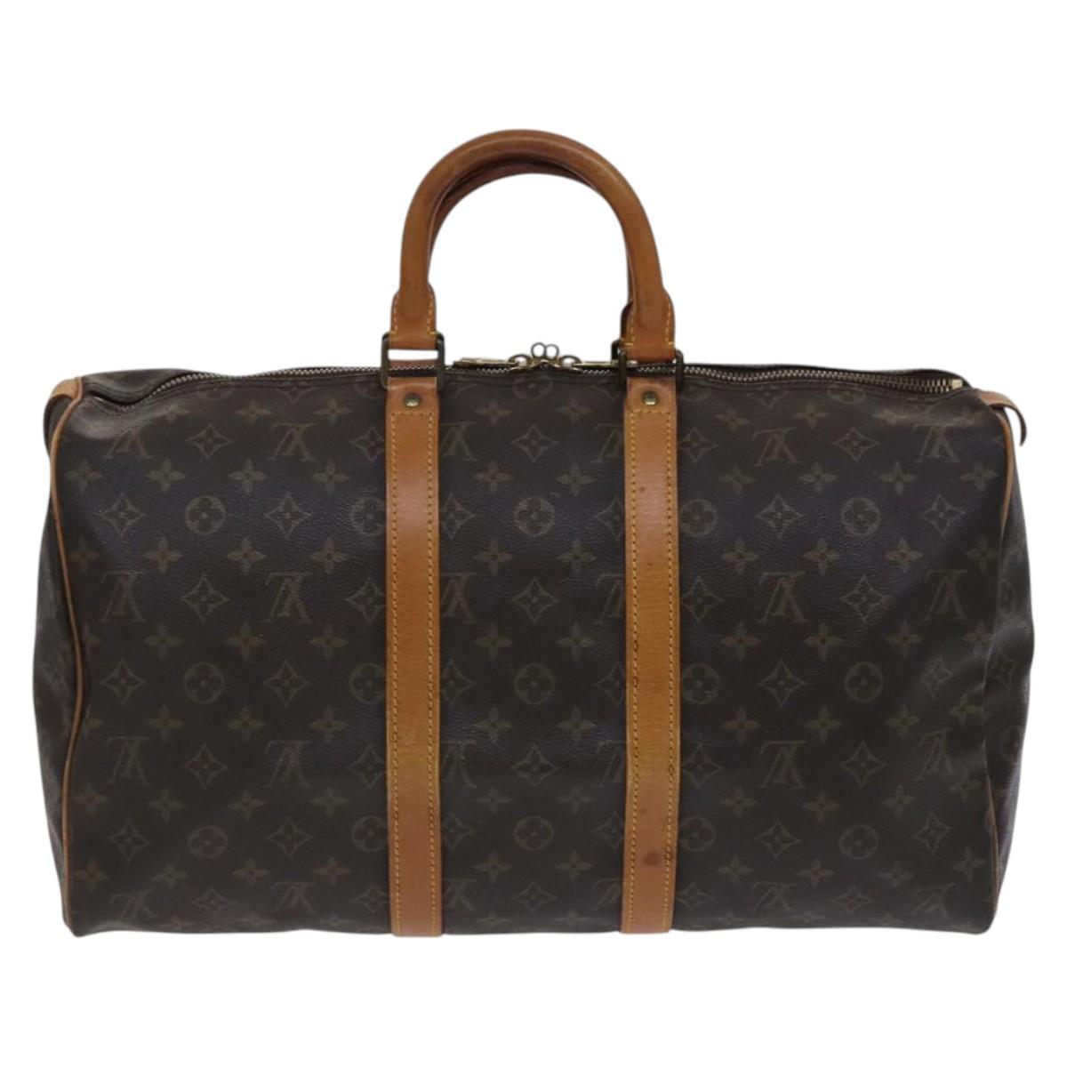 Louis Vuitton Keepall 45, Brown, Canvas, travel