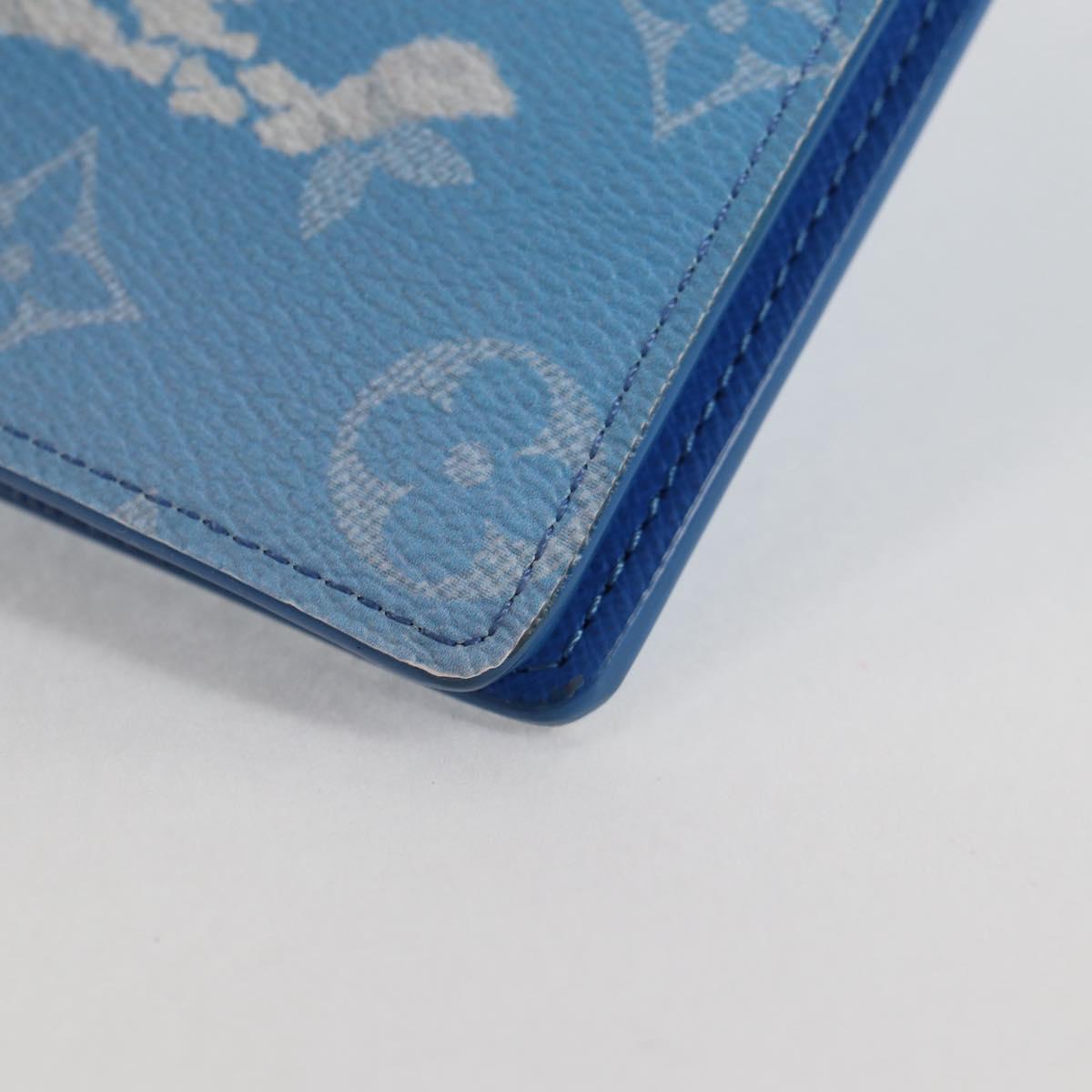 Louis Vuitton Brazza, Blue, Canvas, wallet