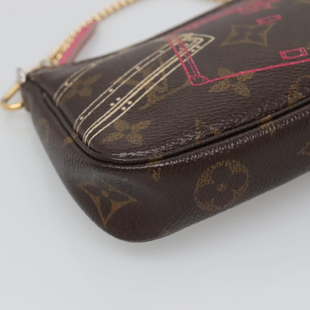 Louis Vuitton Mini Pochette Accessoires, Brown, Canvas, clutch