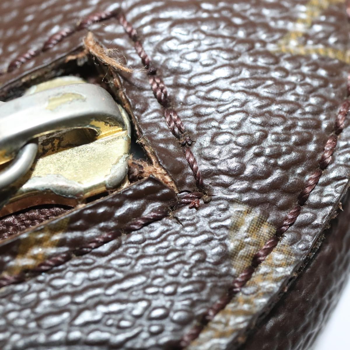 Louis Vuitton Geronimos, Brown, Canvas, clutch