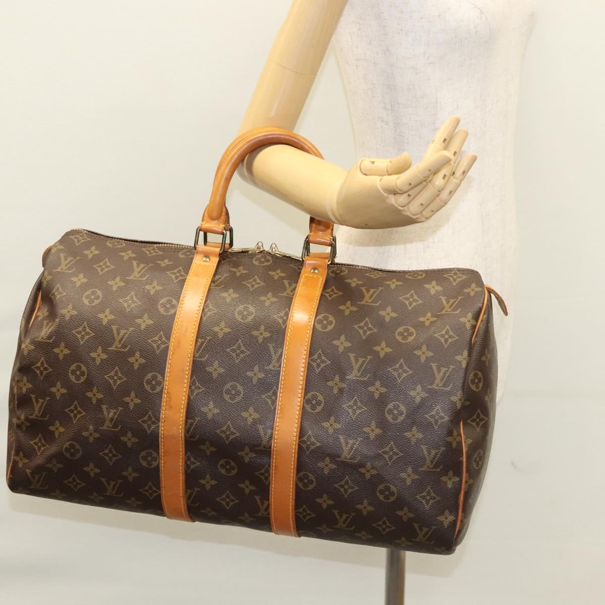 Louis Vuitton Keepall 45, Brown, Canvas, travel