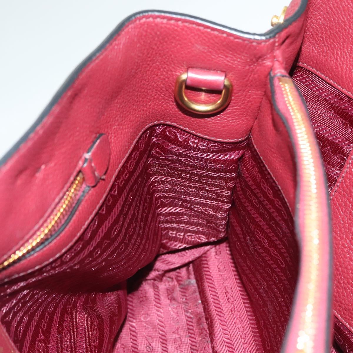 Prada Vitello, Burgundy, Leather, handbag