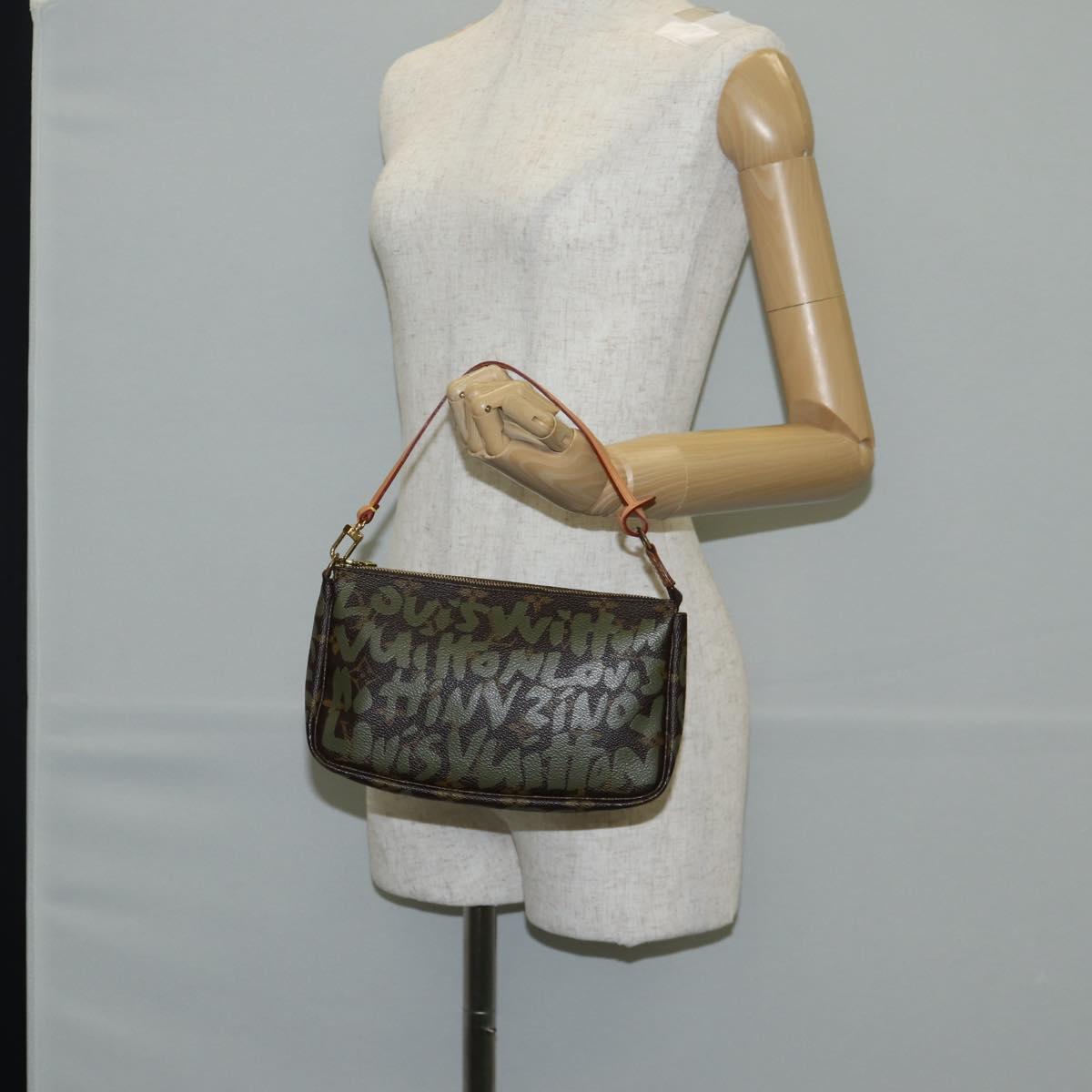 Louis Vuitton Pochette Accessoire, Brown, Canvas, clutch