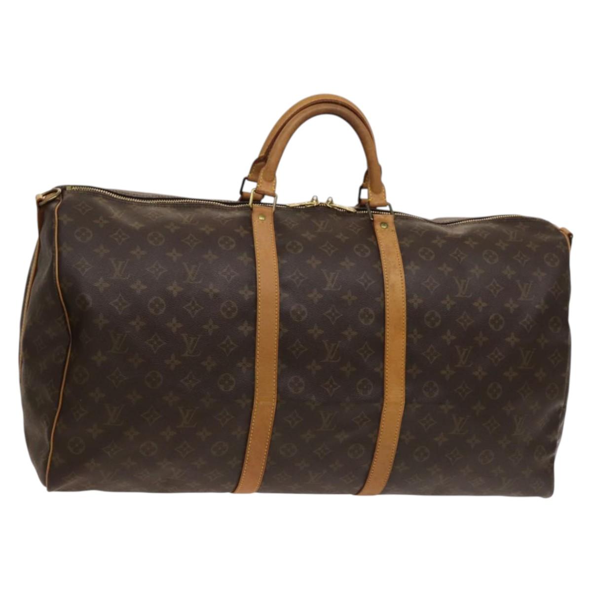 Louis Vuitton Keepall 60, Brown, Canvas, travel