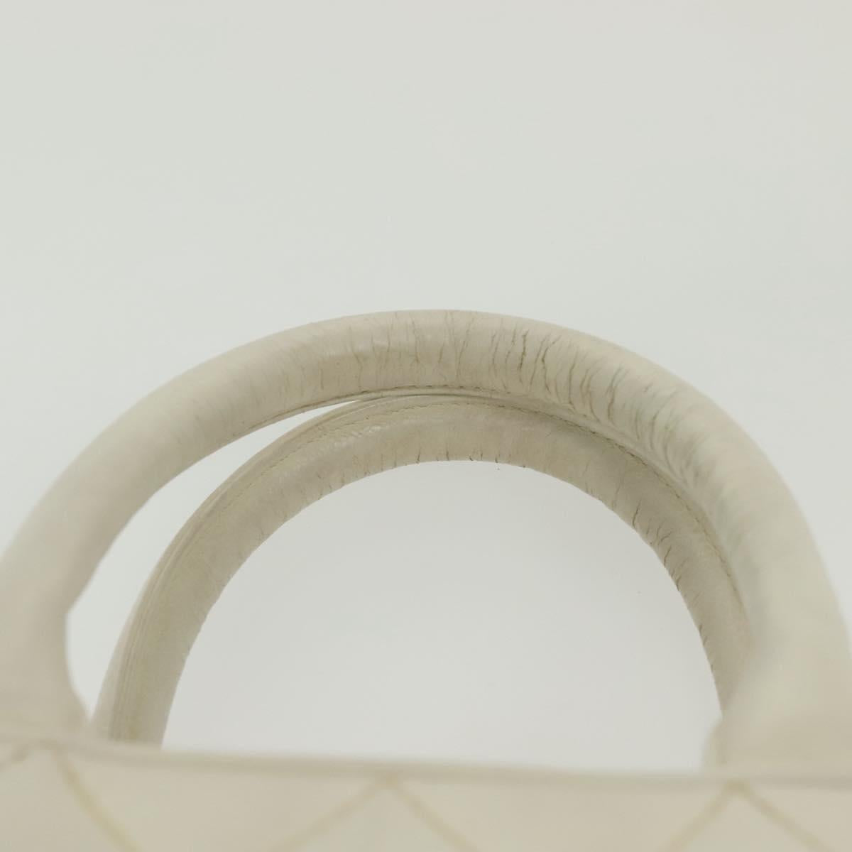 Chanel Coco Mark, White, Leather, handbag