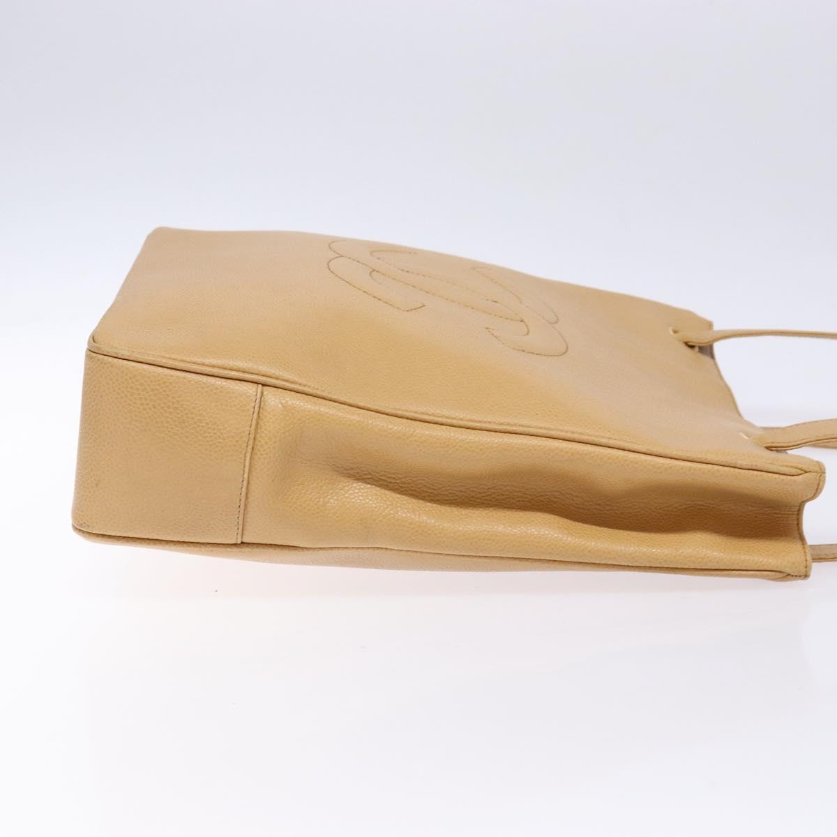 Chanel Coco Mark, Beige, Leather, tote