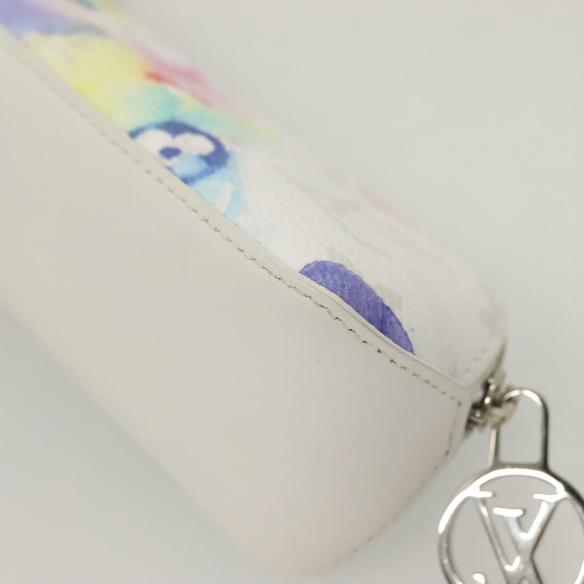 Louis Vuitton Trousse Elizabeth, White, Canvas, wallet