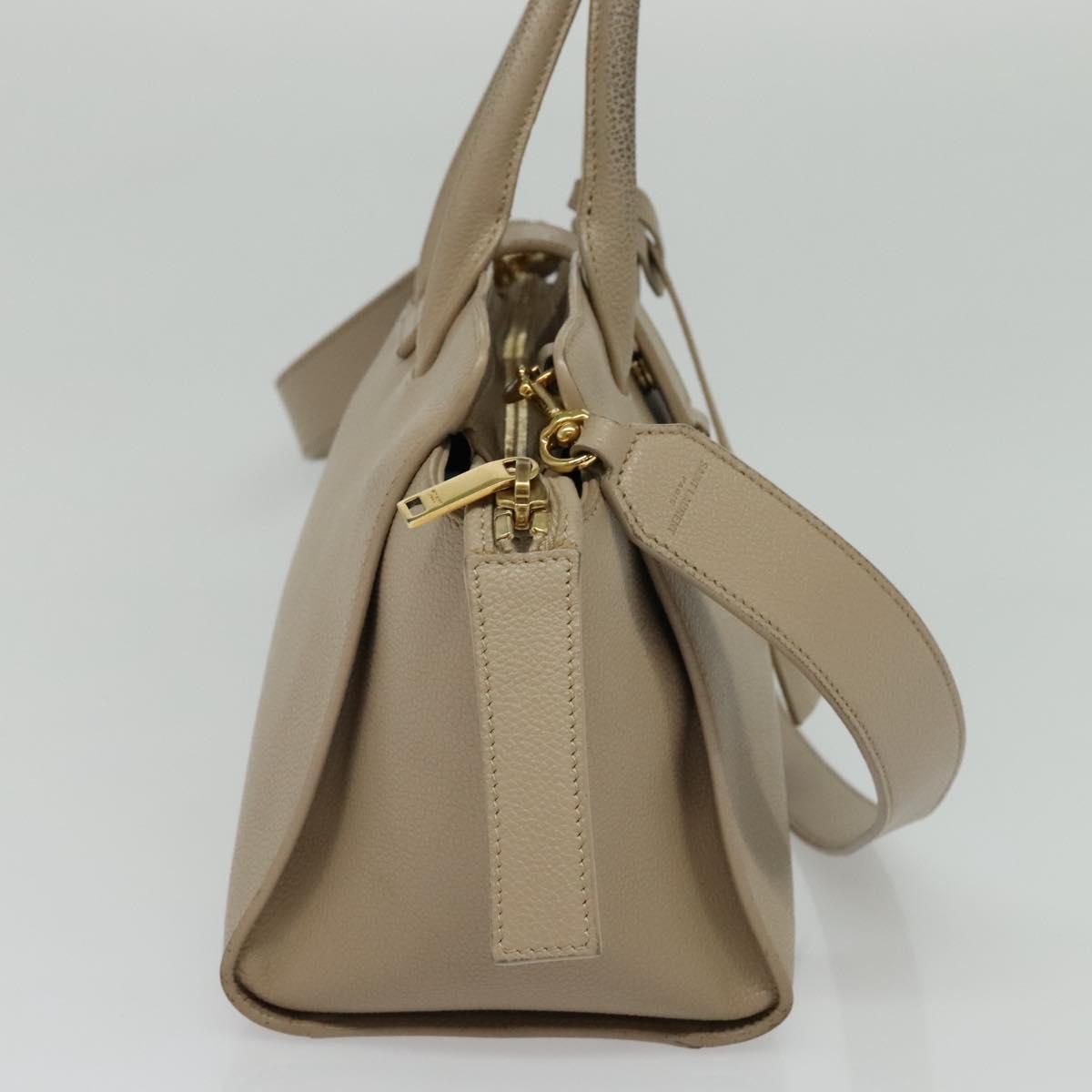 Yves Saint Laurent Downtown, Beige, Leather, handbag