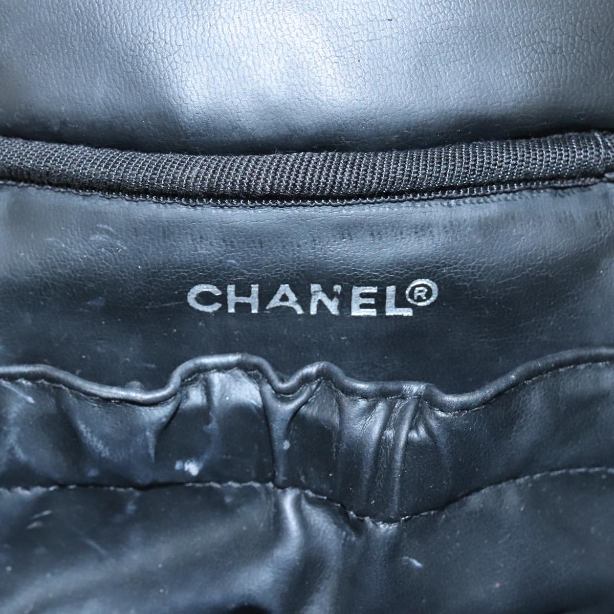 Chanel Vanity, Black, Leather, clutch