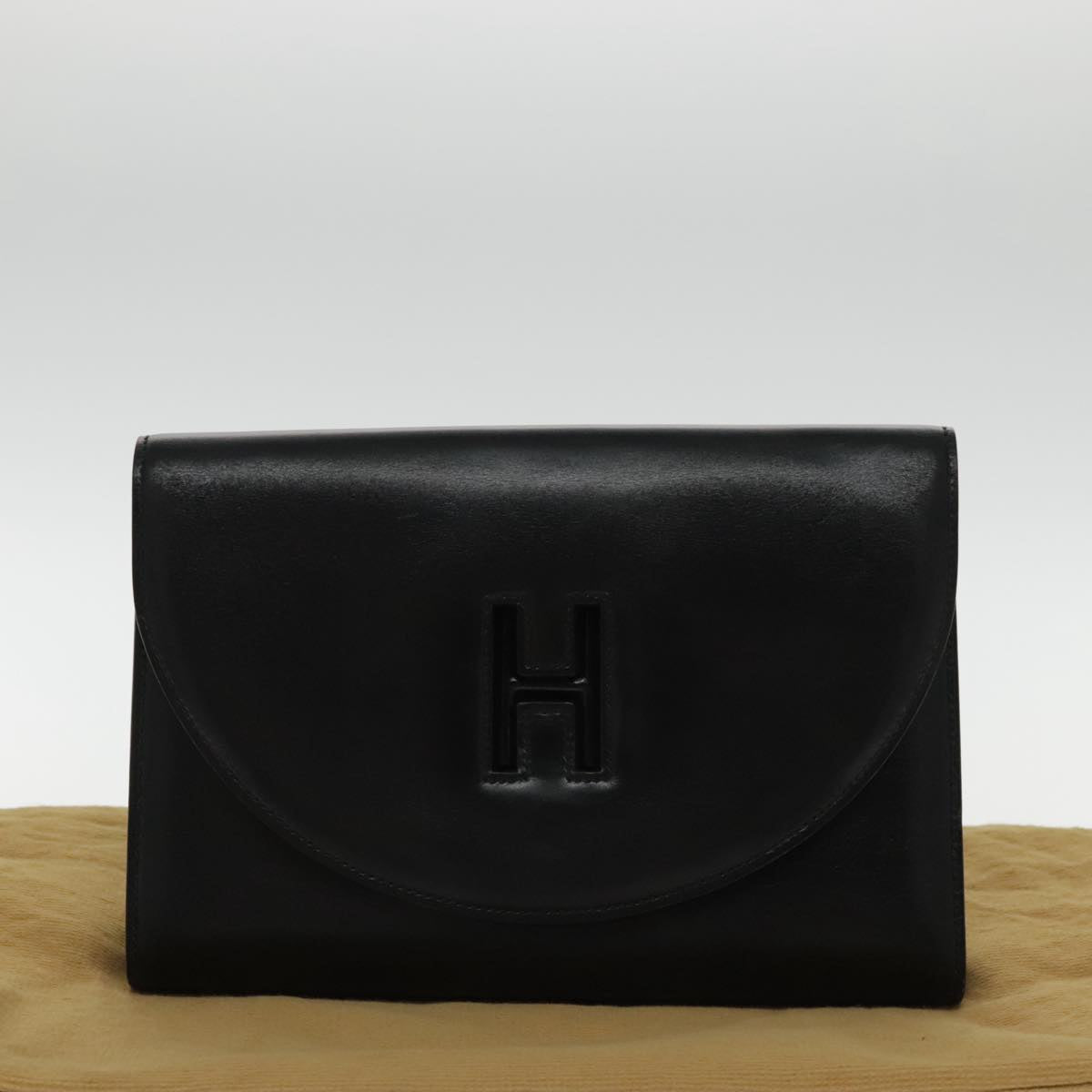 Hermès H, Black, Leather, clutch