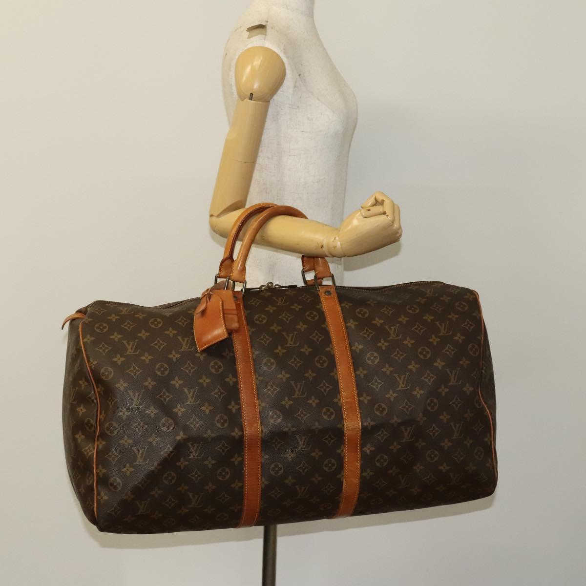 Louis Vuitton Keepall 60, Brown, Canvas, travel