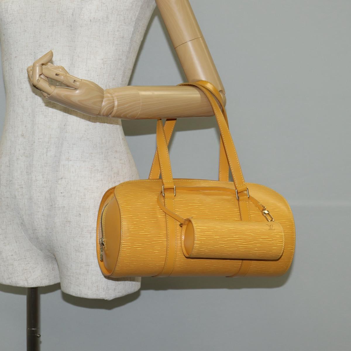 Louis Vuitton Papillon, Yellow, Leather, handbag