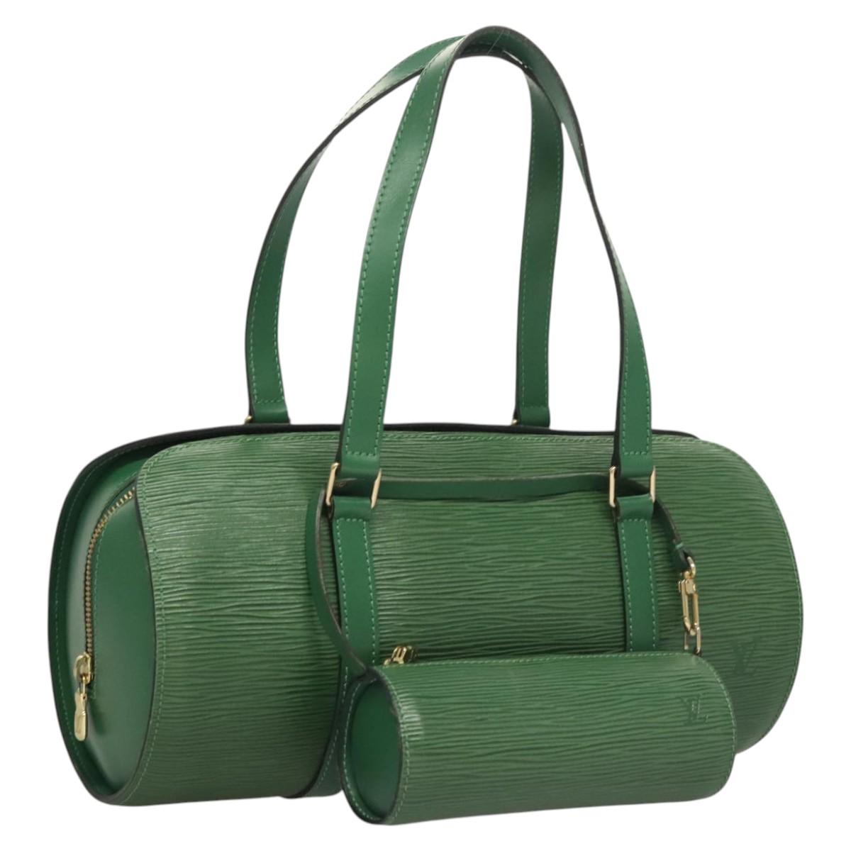 Louis Vuitton Soufflot, Green, Leather, handbag