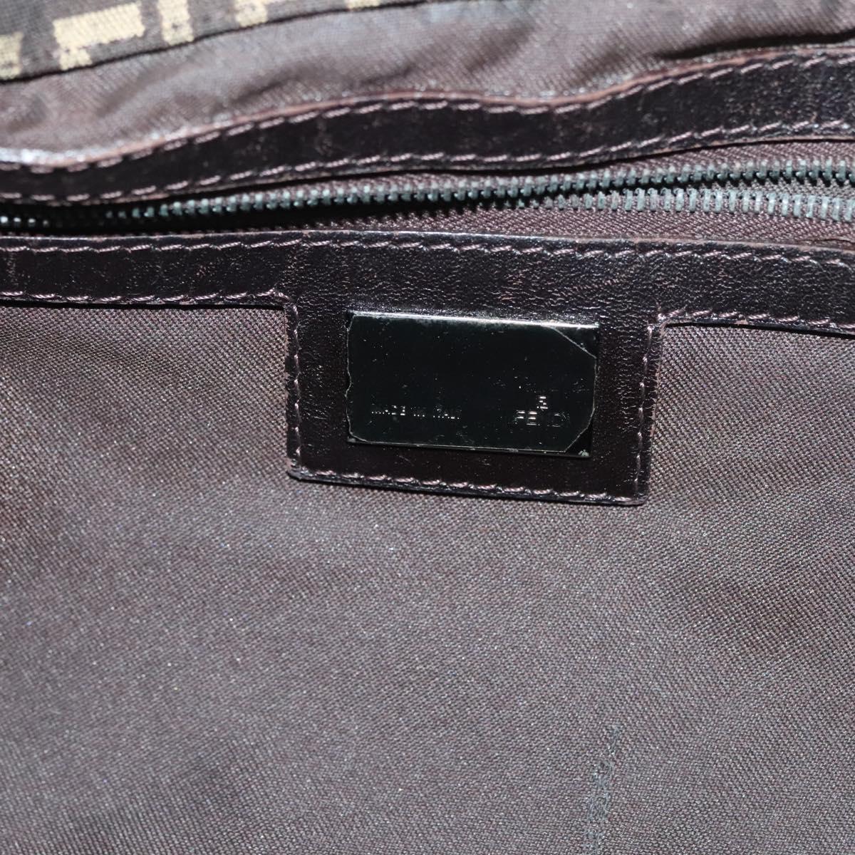 Fendi Zucchino, Brown, Canvas, shoulder