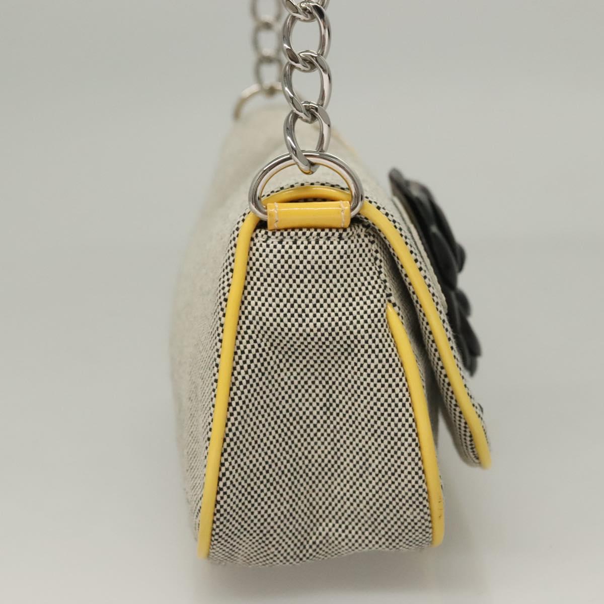 Chanel Camellia, Grey, Canvas, clutch