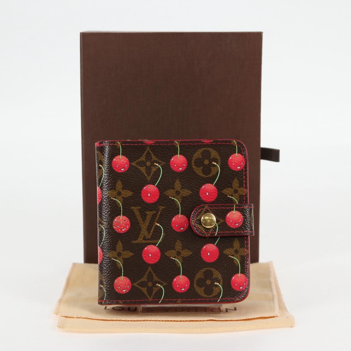 Louis Vuitton Compact zip, Brown, Canvas, wallet