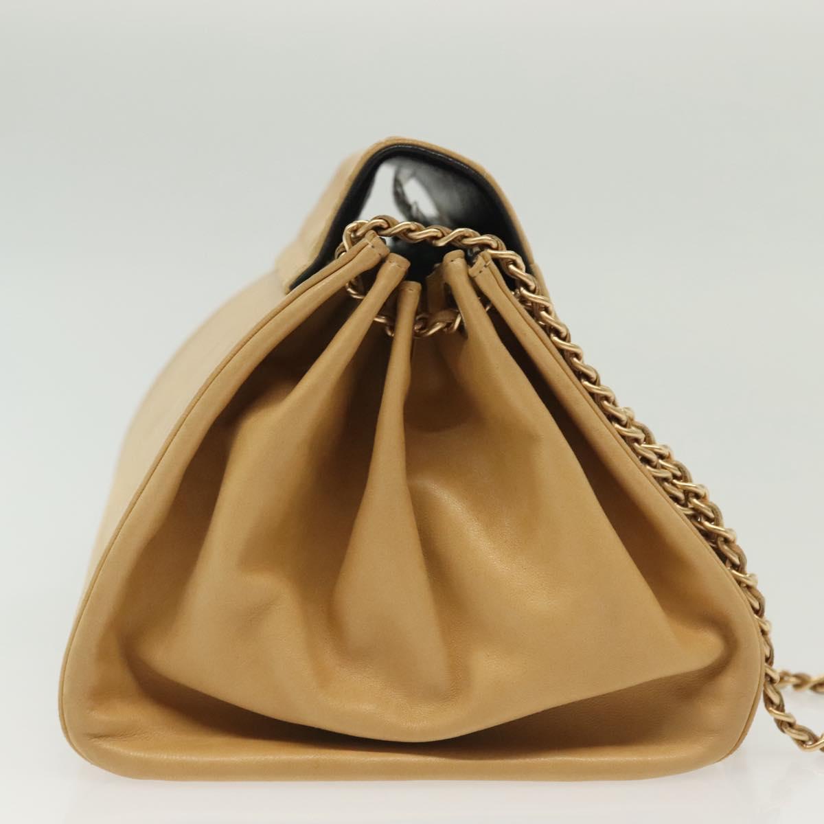 Chanel Chocolate Bar Shoulder Bag, Beige, Leather, shoulder