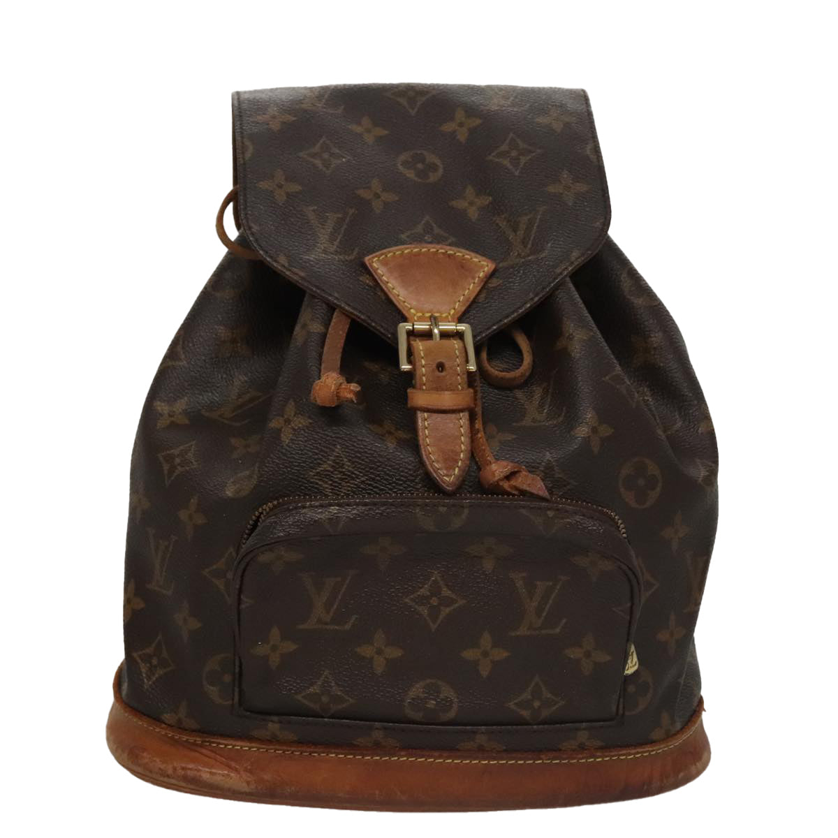Louis Vuitton Montsouris MM, Brown, Canvas, backpack